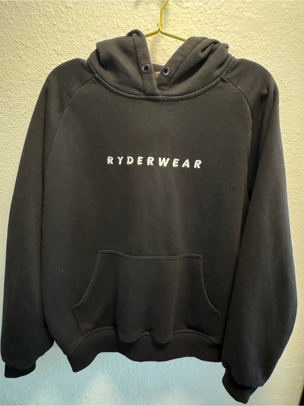 Ryderwear Black Pullover Hoodie with White Logo